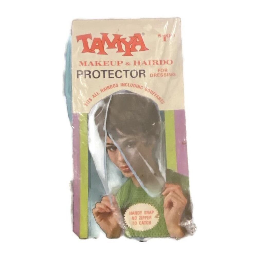 Tamya Hair Do and Makeup Protector Blue Snap Dressing Mesh Vintage USA Made